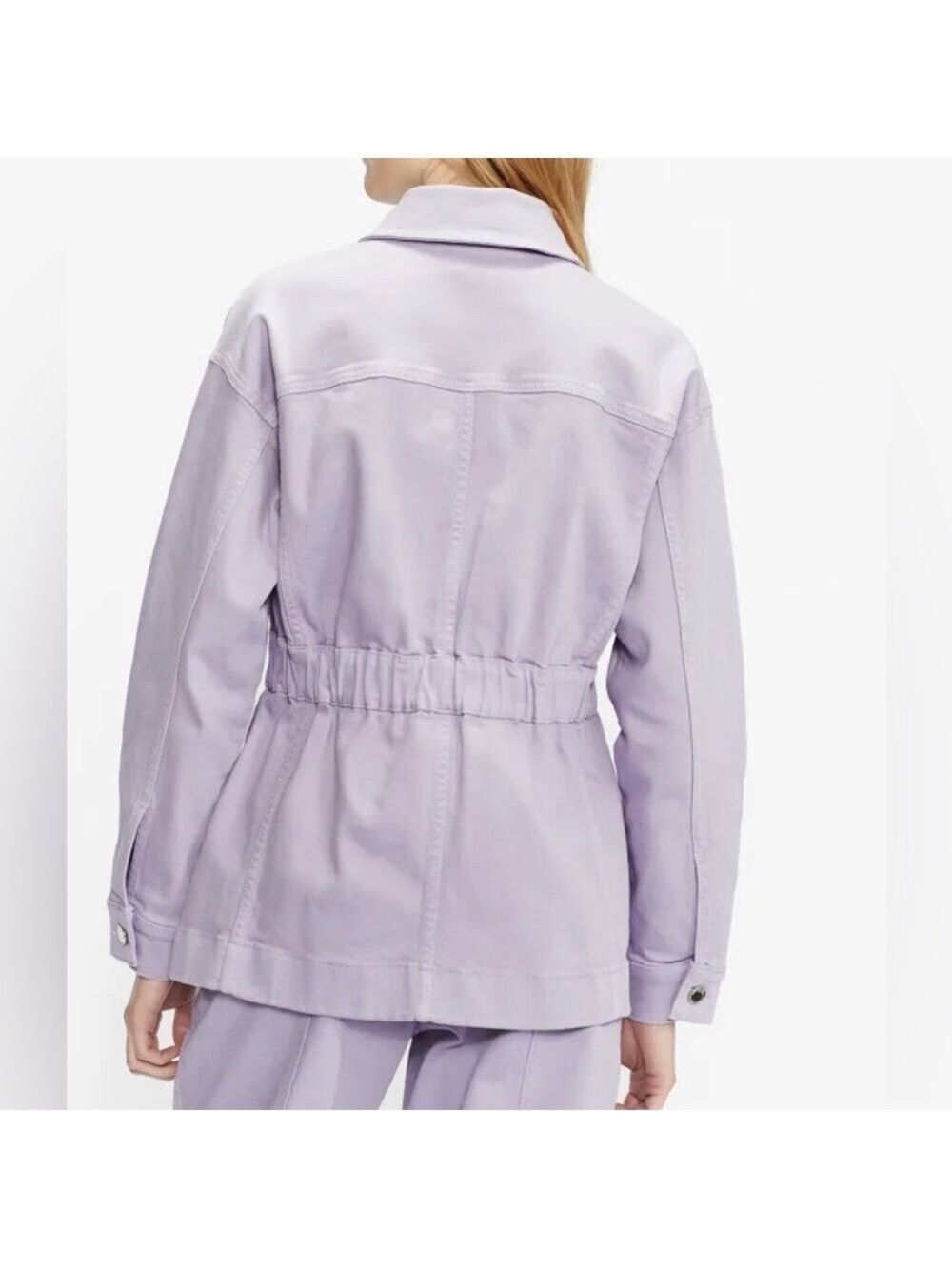 Ted Baker Sofiaz Oversized Denim Jacket in Lilac Size 12 nwt - Picture 4 of 13
